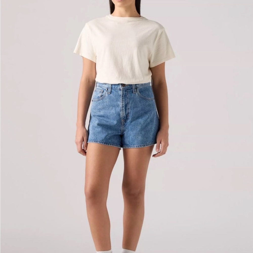 Levi's Blue High-Waist Denim Shorts
